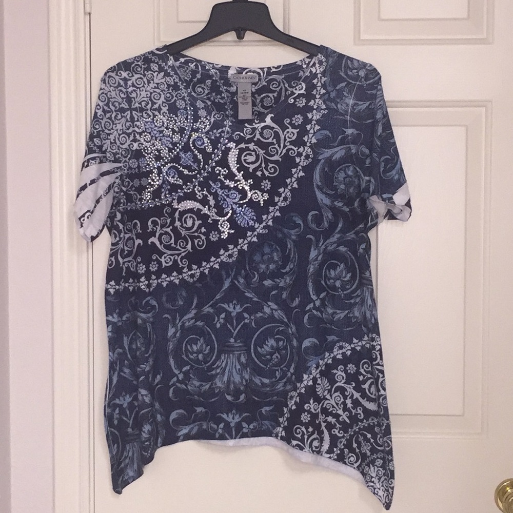 EUC - Catherine's - Short Sleeve Shirt with Blings